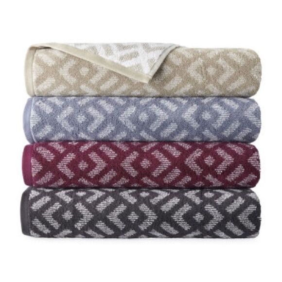 ✨3xHP✨Home Westly Ogee Geometric Bath Towel✨ - Picture 3 of 4